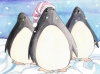 penguins in the snow